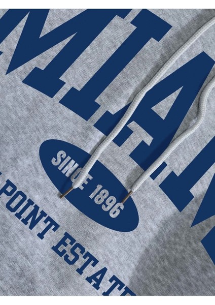 Mıamı Since 1896 Baskılı Ünisex Kapüşonlu Oversize Sweatshirt fiyatları