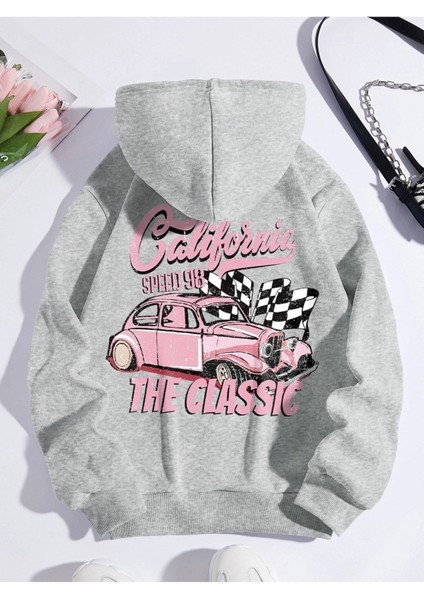 California The Classıc Baskılı Ünisex Kapüşonlu Oversize Sweatshirt