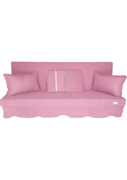 Sofa Soft Kumaş Tentesiz 28 Dns Sünger Salıncak Minderi-Sofa Salıncak Pembe