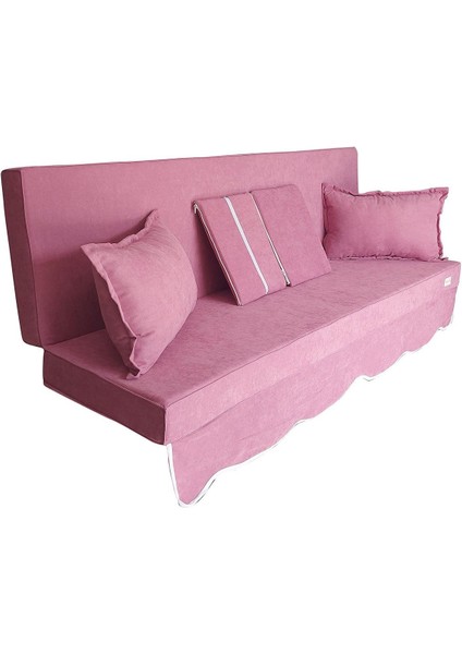 Sofa Soft Kumaş Tentesiz 28 Dns Sünger Salıncak Minderi-Sofa Salıncak Pembe