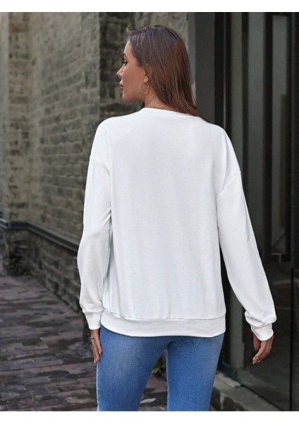 Over Thinking Baskılı Bisiklet Yaka Ünisex Siyah Oversize Sweatshirt modelleri