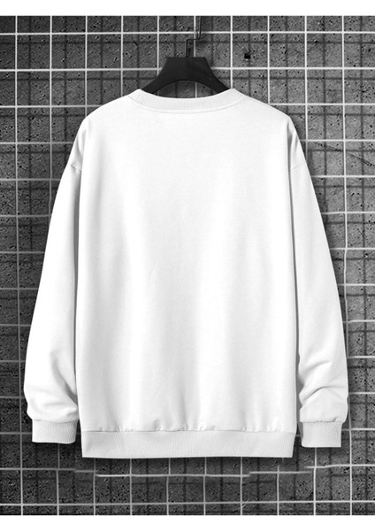 Kral Kupa Baskılı Bisiklet Yaka Ünisex Oversize Sweatshirt fiyatları