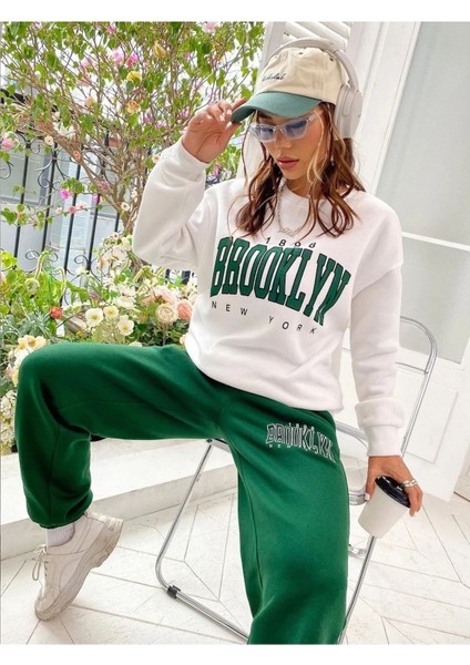 Brookyn Baskılı Sweat Eşofman Takım