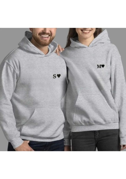 2'li Kombin Kişiye Özel Baskılı Kapşonlu Sweatshirt Oversize Eşofman Üstü Boyfirend