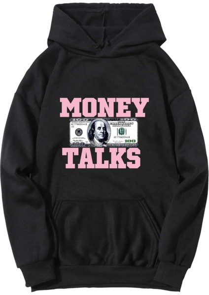 Money Talks Baskılı Oversize Sweatshirt