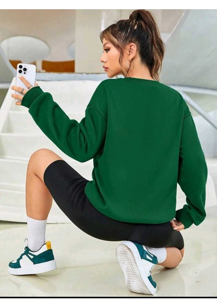 Houston Baskılı Bisiklet Yaka Ünisex Oversize Sweatshirt fiyatları