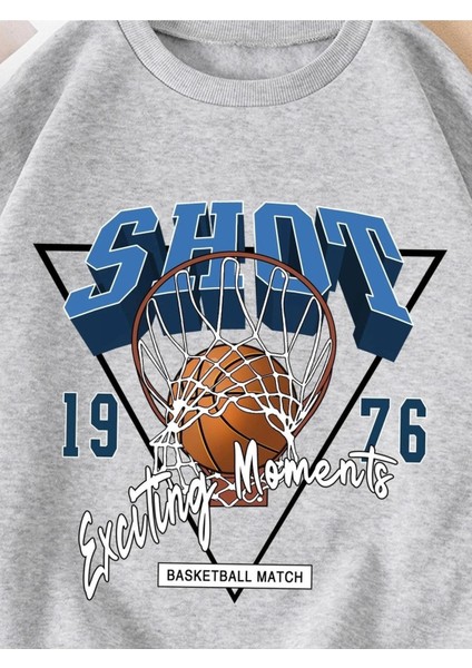 Shot Baskılı Bisiklet Yaka Unisex Oversize Sweatshirt fiyatları