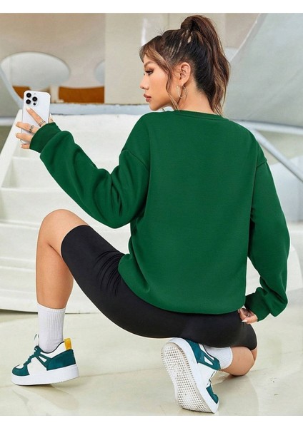 Calıfornıa 90's Baskılı Bisiklet Yaka Ünisex Yeşil Oversize Calıfornıa 90's modelleri