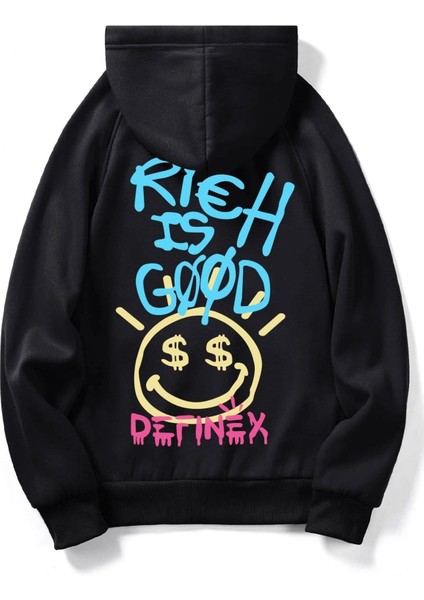 Siyah Rieh Good Baskılı Oversize Sweatshirt