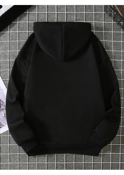Minimal Yarım Kalp Baskılı Ünisex Kapüşonlu Oversize Sweatshirt fiyatları