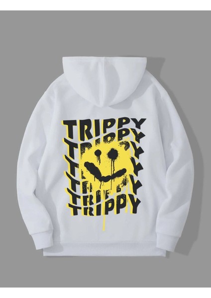 Trippy Baskılı Oversize Sweatshirt