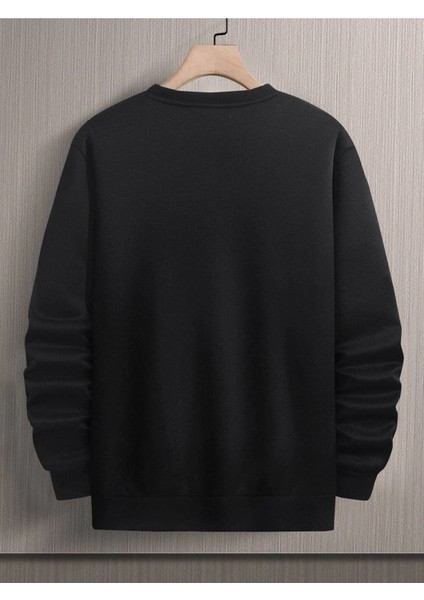 Varoluş Baskılı Bisiklet Yaka Ünisex Oversize Sweatshirt modelleri