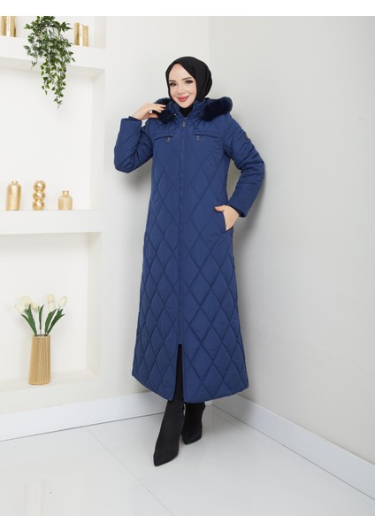Kışlık Şişme Kapitone Elyaf Dolgulu Kadın Kaban 67072