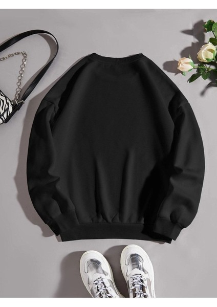 Be Cool Be Kind Baskılı Bisiklet Yaka Ünisex Oversize Sweatshirt fiyatları