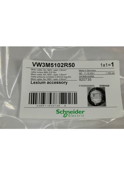 VW3M5102R50 Motor Kablosu 5 Metre
