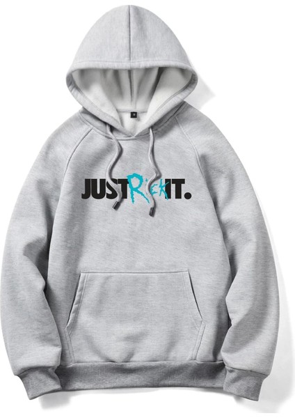 Minimal Rick It Baskılı Unisex Oversize Kapüşonlu Sweatshirt