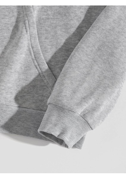 Unisex Oversize No Fears Baskılı Kapüşonlu Sweatshirt