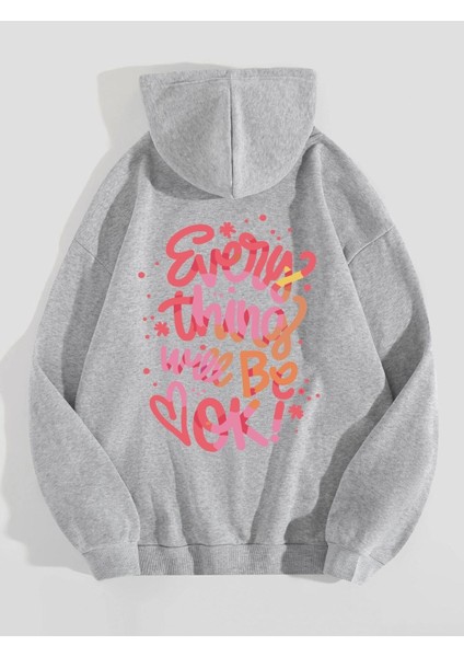 Everything Baskılı Oversize Sweatshirt