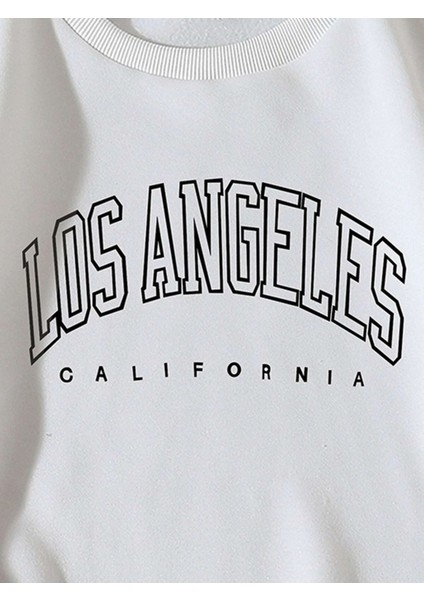 Brooklyn New York Baskılı Bisiklet Yaka Ünisex Oversize Sweatshirt fiyatları