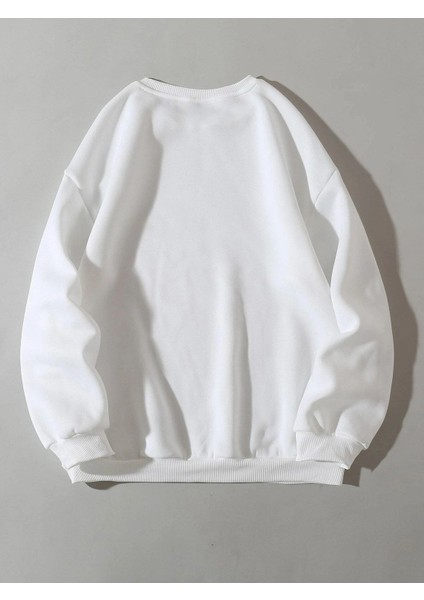 Brooklyn New York Baskılı Bisiklet Yaka Ünisex Oversize Sweatshirt modelleri