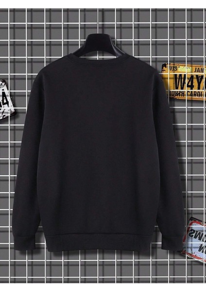 90's Baby Baskılı Siyah Bisiklet Yaka Ünisex Oversize Sweatshirt fiyatları