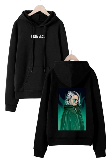 Billie Eilish Ön ve Sırt Baskılı Kapşonlu Özel Tasarım Hoodie