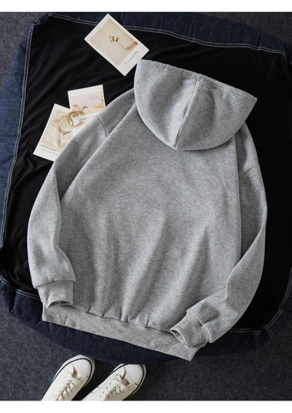 Oversize Siyah Kapşonlu California Baskılı Sweatshirt fiyatları