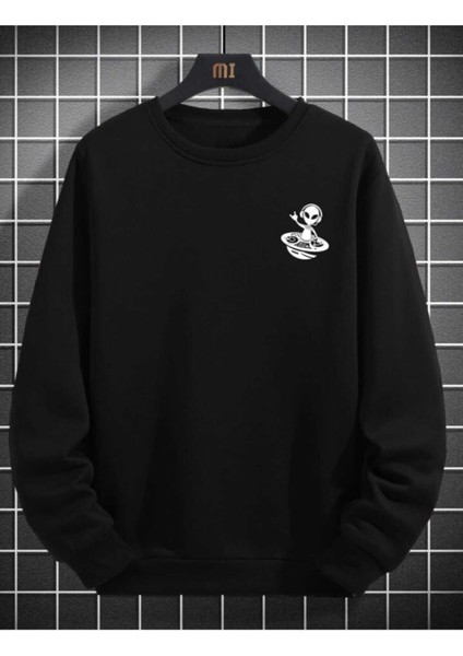 Minimal Baskılı Erkek Bisiklet Yaka Ünisex Oversize Sweatshirt fiyatları