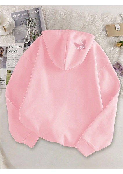 Kadın Kelebek Baskılı Kapüşonlu Baskılı Sweatshirt fiyatları