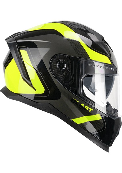 311R Kapalı Kask Blast Race Sarı Siyah
