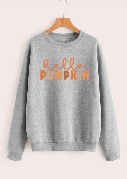 Oversize Pumpkin Baskılı Sweatshirt