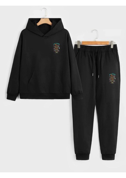 Oversize Gri No Fears Baskılı Kapüşonlu 3 Iplik Sweatshirt fiyatları