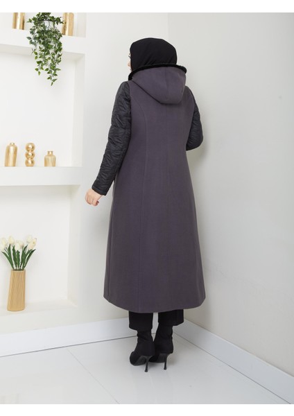 Kışlık Kaşe Kadın Kaban Kapşonlu 20247 fırsatları