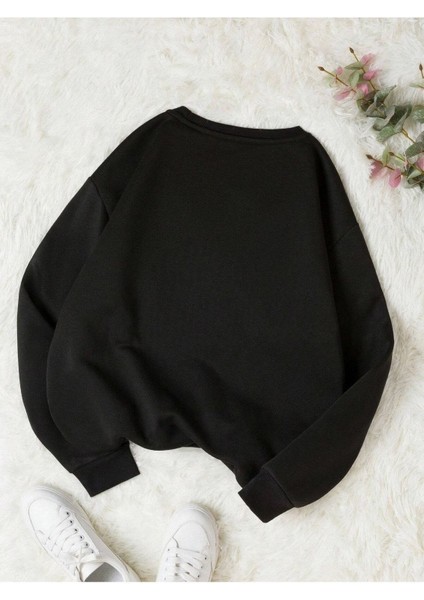 Brooklyn New York Baskılı Bisiklet Yaka Ünisex Oversize Sweatshirt modelleri