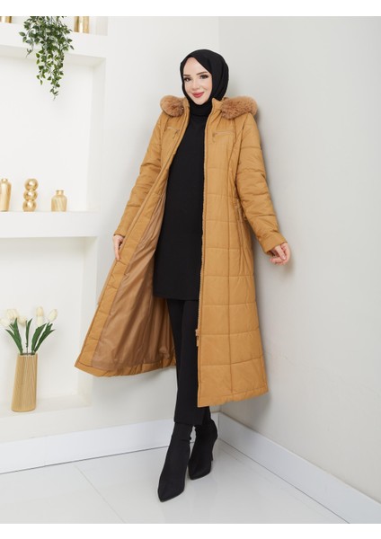 Araboy Şişme Kapitone Kadın Kışlık Kaban Kapşonlu 67058 modelleri