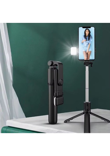 Kendiliğinden LED Işıklı Kumandalı Uzayabilen Selfie Çubuğu,masa Üstü Tripod