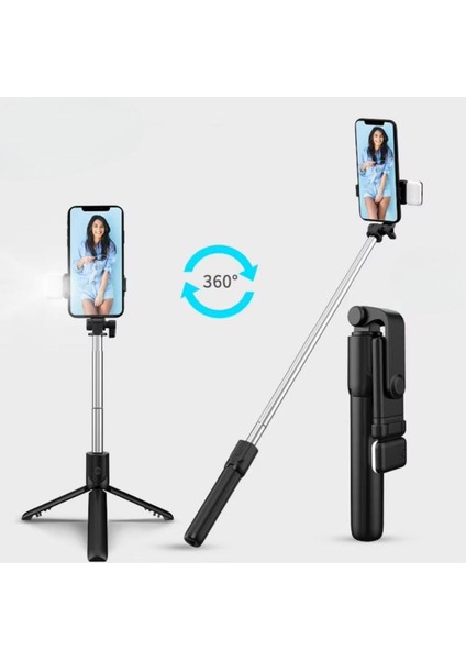 Kendiliğinden LED Işıklı Kumandalı Uzayabilen Selfie Çubuğu,masa Üstü Tripod