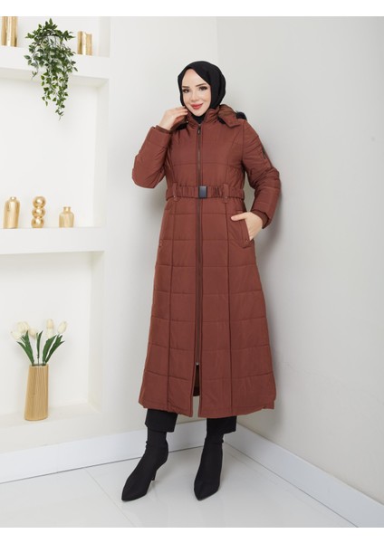 Kışlık Şişme Kapitone Elyaf Dolgulu Kadın Kaban 67059