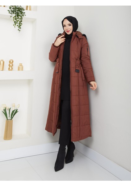 Kışlık Şişme Kapitone Elyaf Dolgulu Kadın Kaban 67059 fiyatları