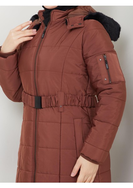 Kışlık Şişme Kapitone Elyaf Dolgulu Kadın Kaban 67059 modelleri