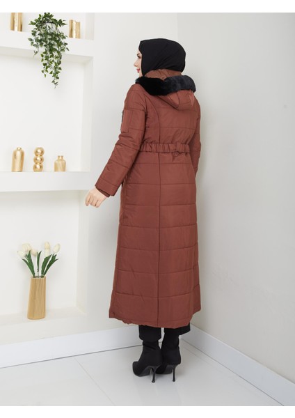 Kışlık Şişme Kapitone Elyaf Dolgulu Kadın Kaban 67059 fırsatları