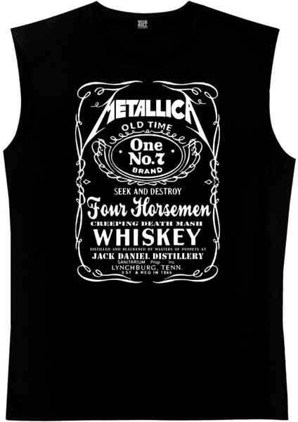 Metallica Jack Logo Siyah Kesik Kol / Kolsuz Erkek T-Shirt fiyatları