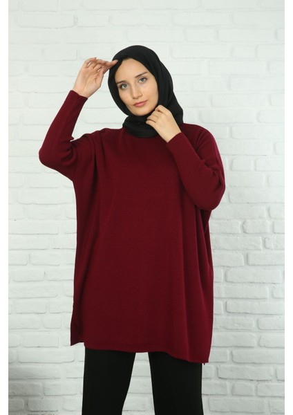 Yanları Yırtmaçlı Triko Tunik