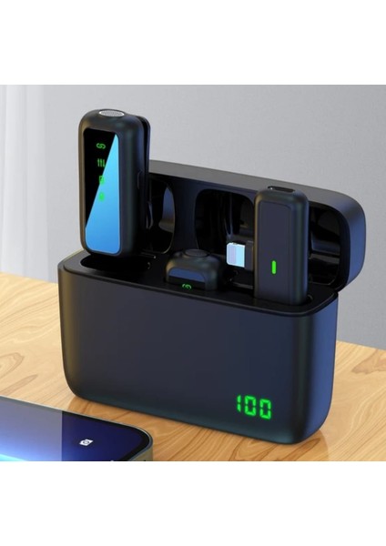 Sx6 Lightning Iphone Uyumlu Kablosuz Yaka Mikrofonu Şarj Kutulu Gürültü azaltma
