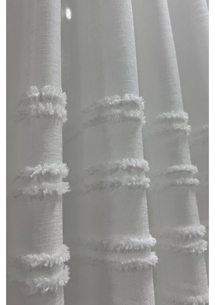 Iskandinav Ponpon Tül Perde Sık Pileli Keten Kumaş, Ağır Gramaj, Kurşun Etekli | Zarif ve Modern fırsatları