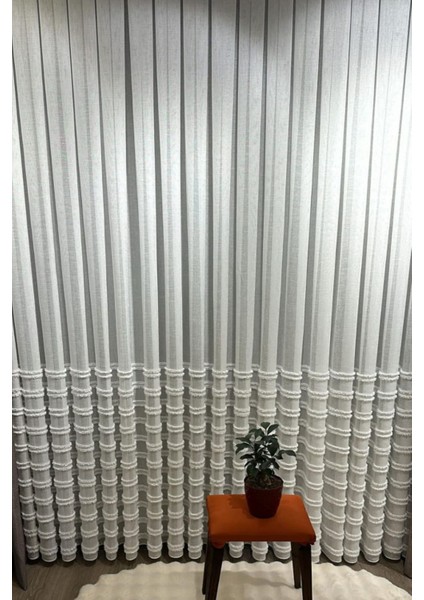 Iskandinav Ponpon Tül Perde Sık Pileli Keten Kumaş, Ağır Gramaj, Kurşun Etekli | Zarif ve Modern fiyatları