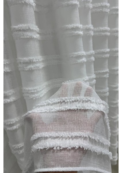 Iskandinav Ponpon Tül Perde Sık Pileli Keten Kumaş, Ağır Gramaj, Kurşun Etekli | Zarif ve Modern indirimleri