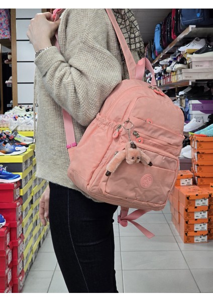 2113-8745 Kadın Krinkıl Kumaş Çok Gözlü Astarlı Petli Su Geçirmez Günlük Mini Sırt Çantası - NKT02113-PUDRA-TEKEBAT modelleri