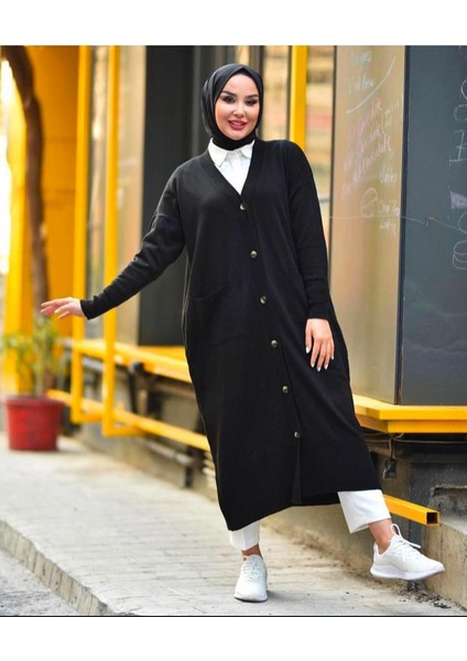 Uzun Düğmeli Triko Hırka modelleri