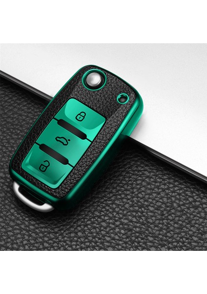 Yeşil Volkswagen Vw Magotan Polo Golf K6 Passat B5 B6 B8 B7 Touran Bora Tiguan Jetta Lavida Skoda Octavia Araba Anahtar Kılıfı (Yurt Dışından) indirimleri